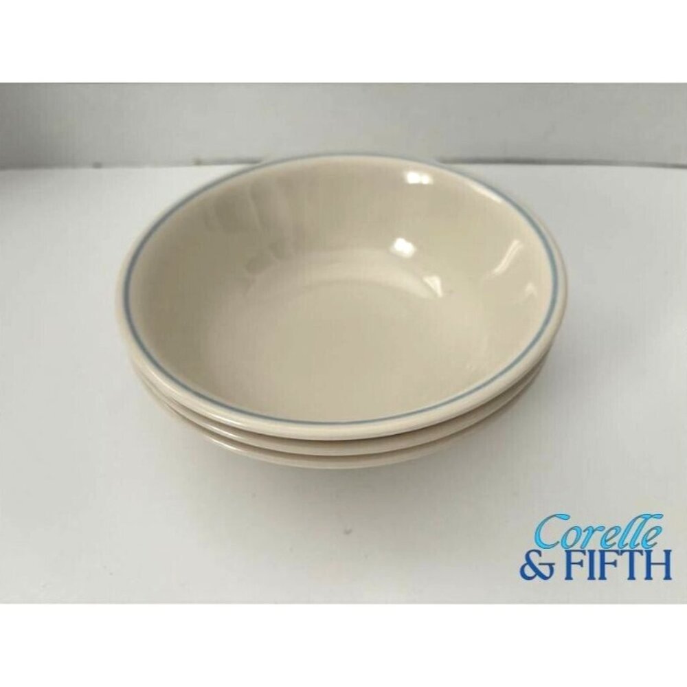 CORELLE BLUE LILY Set of 3 Soup Cereal Salad Bowls 6 1/4" Corning Ware USA
